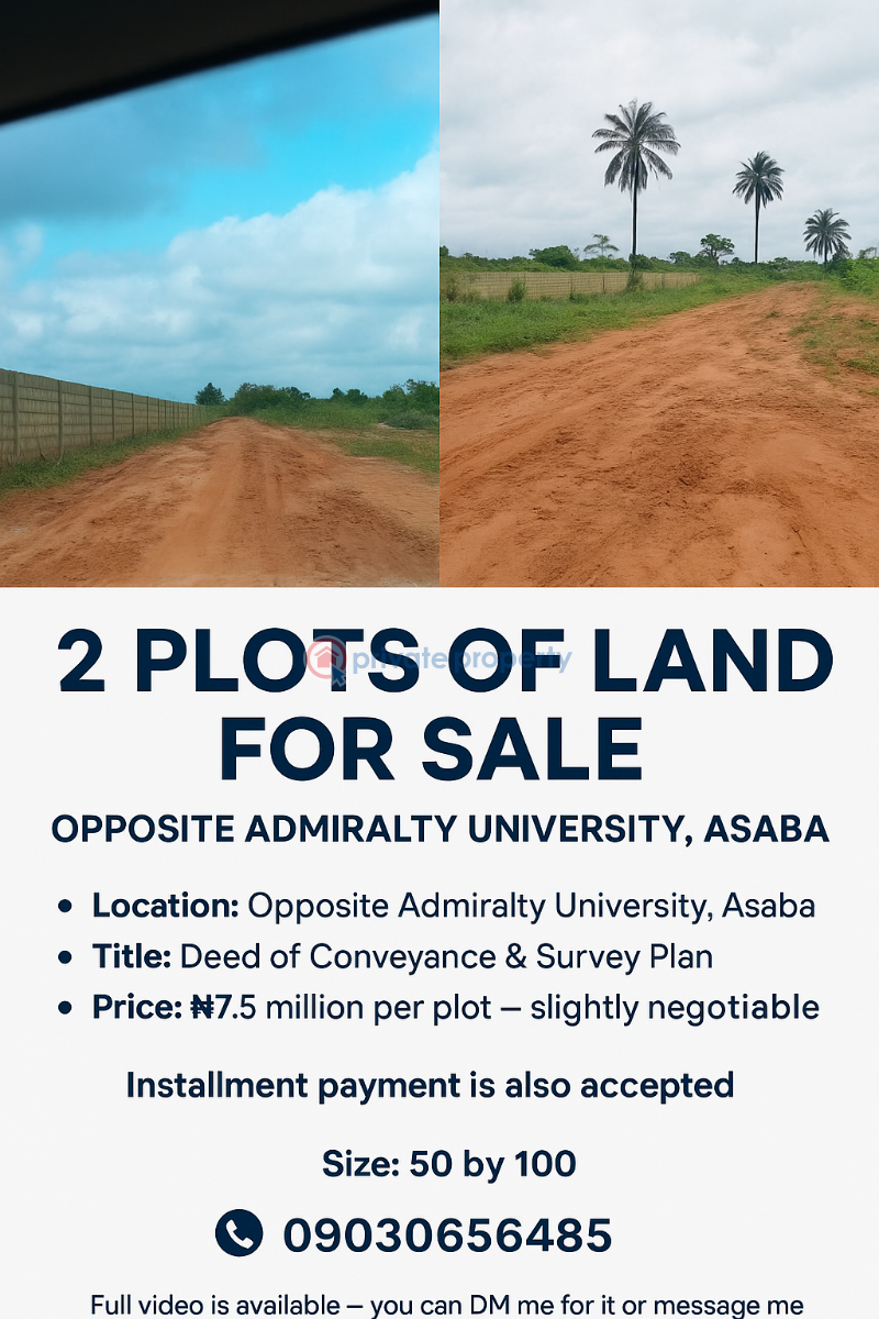 Land For Sale Umuezeagwu Opposite Admiralty University Oshimili North Delta - 0