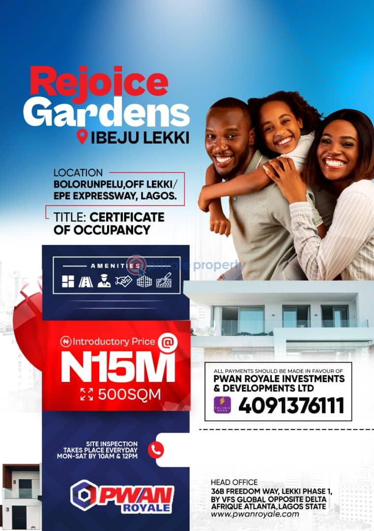Residential Land For Sale Bolorunpelu, Off Lekki Epe Expressway, Lagos. Iberekodo Ibeju-Lekki Lagos