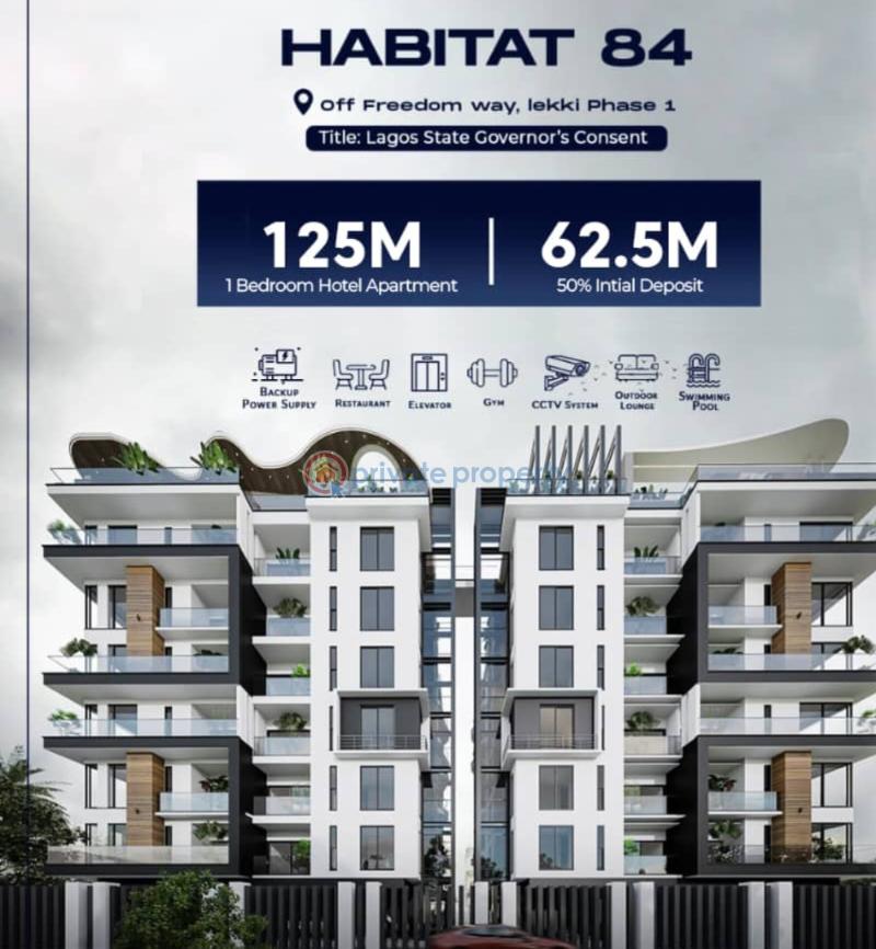 1 bedroom Block Of Flats For Sale Off Freeway Way The Habitat Lekki 1 Lekki Phase 1 Lagos