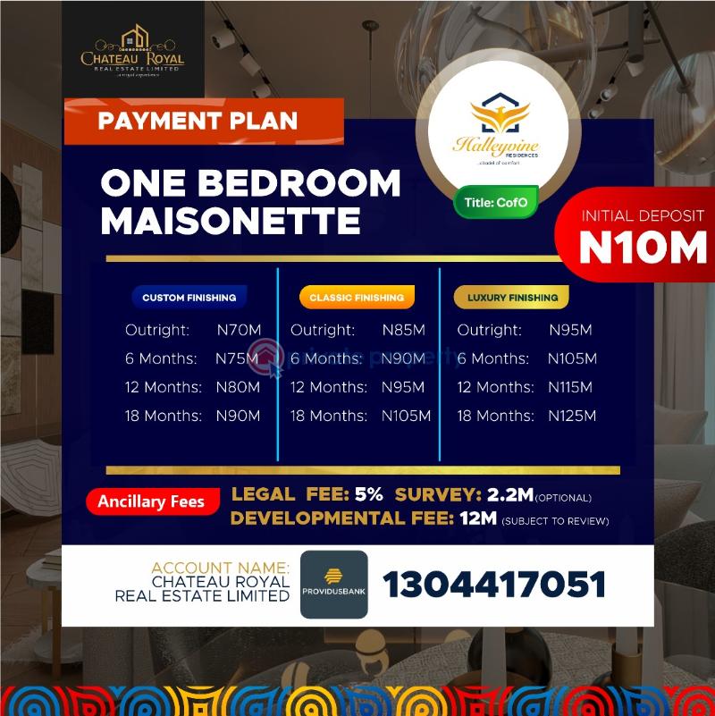 1 bedroom Maisonette For Sale Halleyvine Residence Off Monastery Road, Shoprite  Sangotedo Ajah Lagos