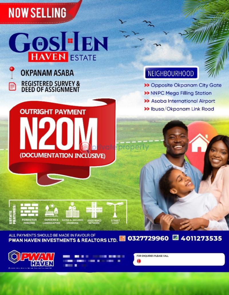 Residential Land For Sale Okpanam Asaba Delta - 1