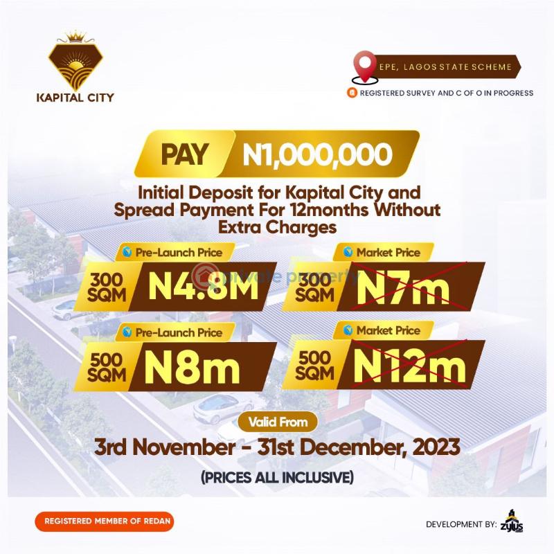 Commercial Land For Sale Secured Estate In Kapital City Epe Lagos - 0