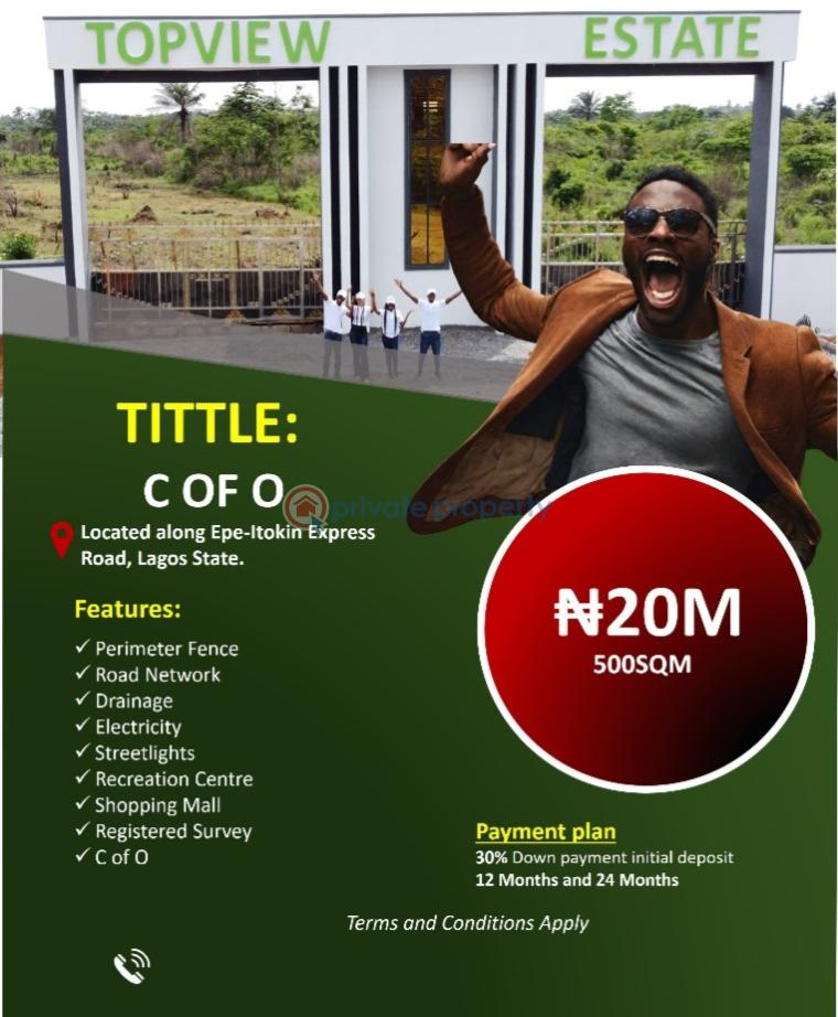 100% dry land for sale at topview estate - 0 Land For Sale Topview Estate Is Located At The Expressway Close To The Military Canntomen Epe Lagos - 0
