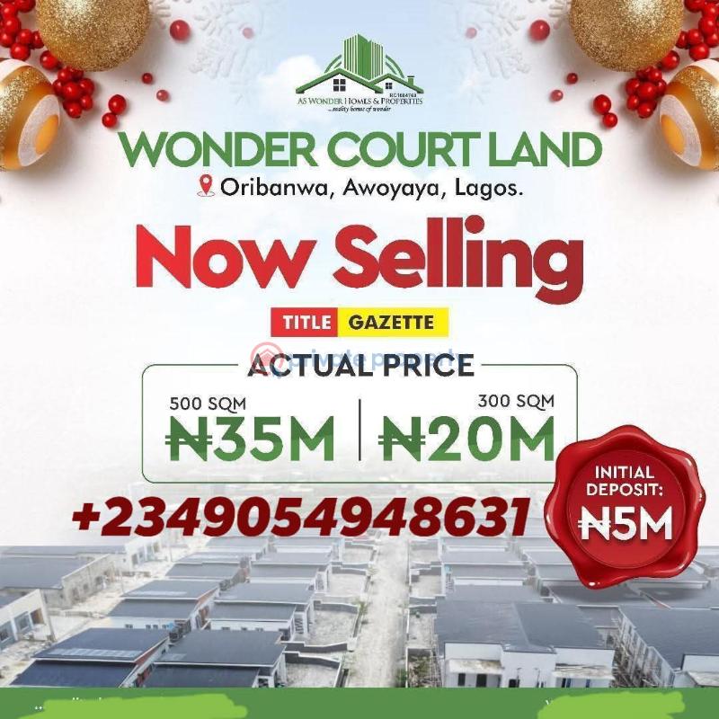 Mixed use Land For Sale Wonder Court Estate Close To Mayfair Garden Greenspring School Novare Mall (shoprite) Corona School Eleko Ibeju-Lekki Lagos