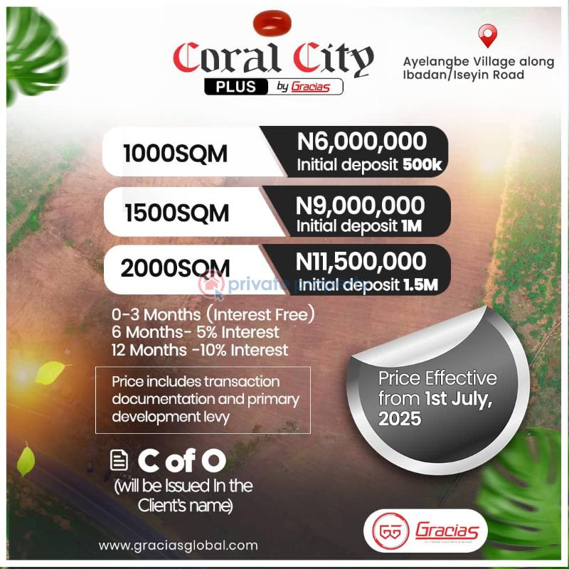 Mixed use Land For Sale Coral City Plus Ibadan Oyo