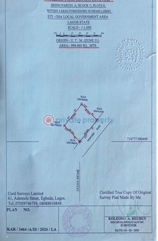 Land For Sale Lekki Foreshore Off Freedom Way Lekki Phase 1 Lagos