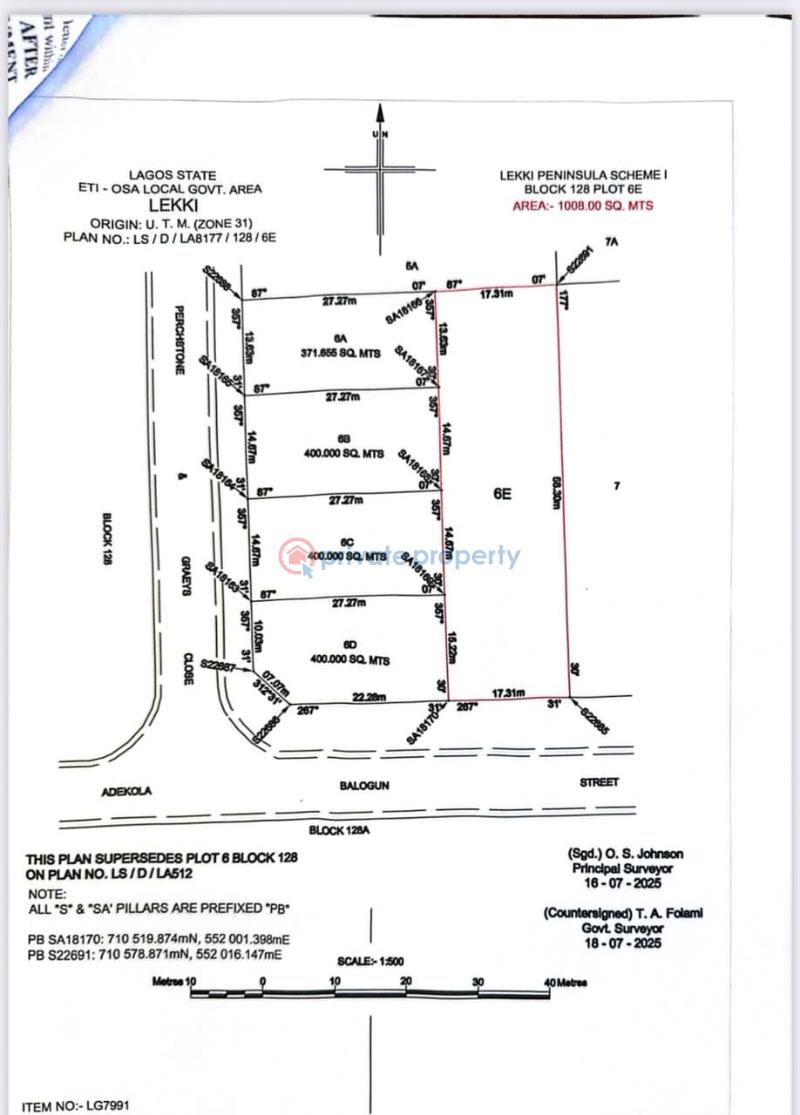 Land For Sale Off Remi Olowude, Lekki Right Lekki Phase 1 Lagos