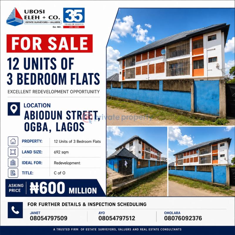 3 bedroom Mini Flat For Sale Abiodun Street, Ogba, Lagos Ogba Lagos