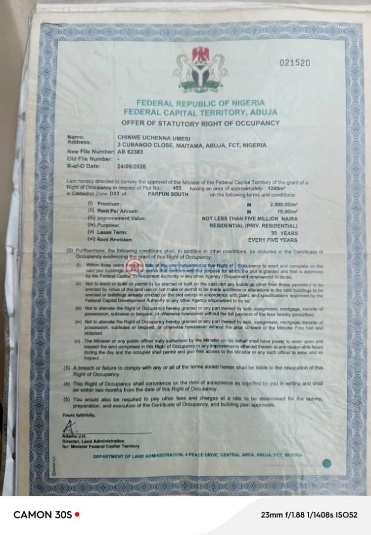 Land For Sale Perfun South Behind Centenary City Lugbe Abuja Phase 4 