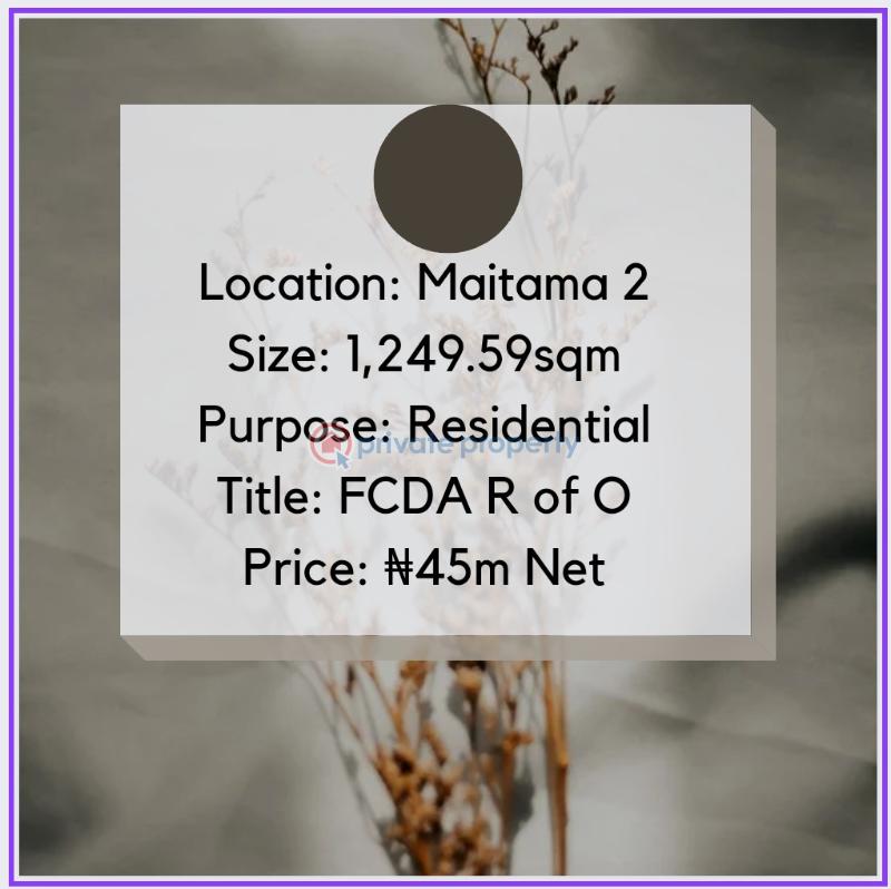 Land For Sale Maitama 2 Maitama Abuja Phase 1 (PID 3PARHE) Private