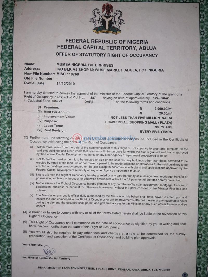 Commercial Land For Sale Dape, Lifecamp Dape Abuja Phase 3 