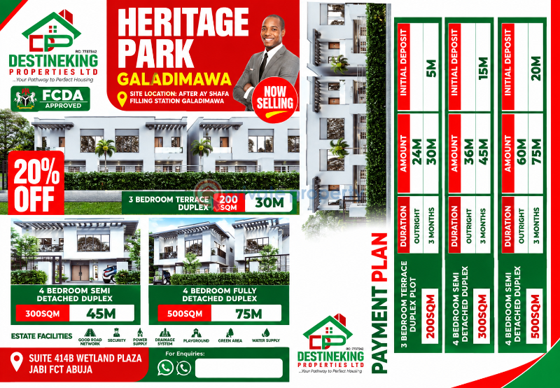 Residential Land For Sale Heritage Park Galadimawa Abuja Phase 3  - 1