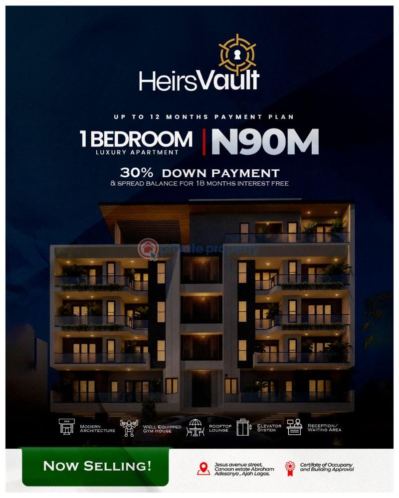 1 bedroom Flat & Apartment For Sale Heirs Vault Located At Jesus Avenue Street Abraham Adesanya Ajah Lagos