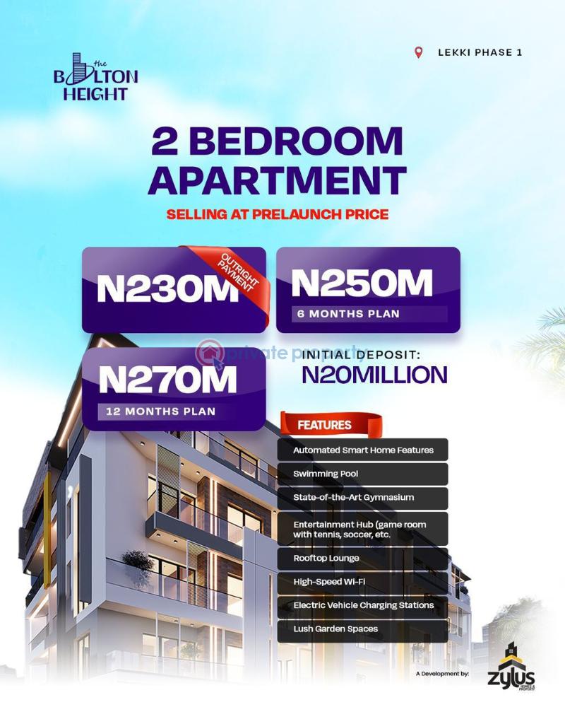 2 bedroom Block Of Flats For Sale Bolton Heights Freedomway Lekki Phase 1 Lekki Phase 1 Lagos - 1