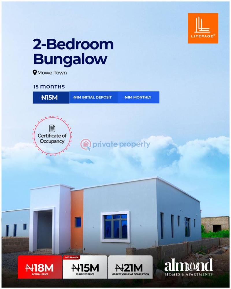 2 bedroom Bungalow For Sale Mowe Town, Along Lagos Ibadan Express Way Mowe Ogun area 