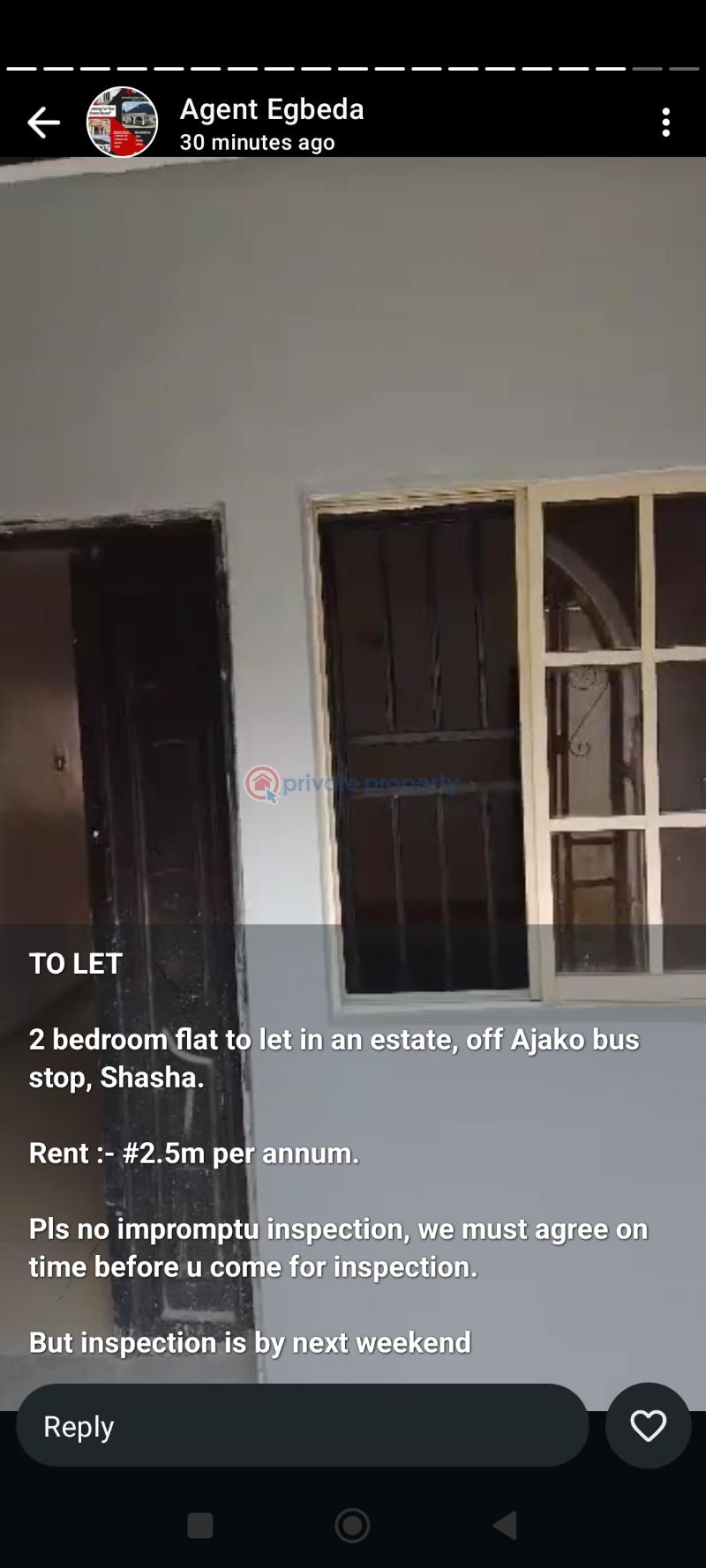 2 bedroom Block Of Flats For Rent Off Ajako, Shasha Shasha Alimosho Lagos - 0