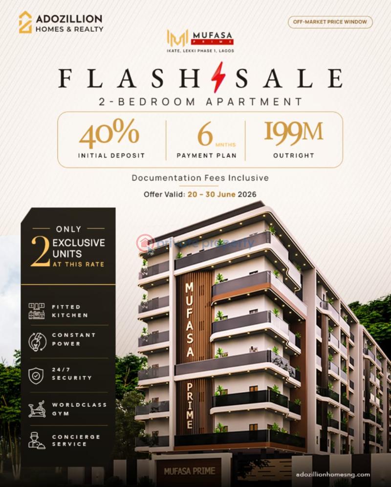 2 bedroom Block Of Flats For Sale Mufasa Prime Estate Ikate Lekki Lekki Phase 1 Lagos