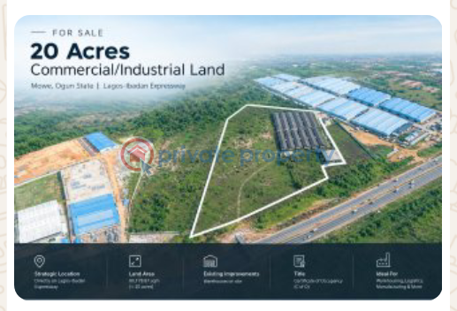 Commercial Land For Sale Mowe Sagamu Ogun