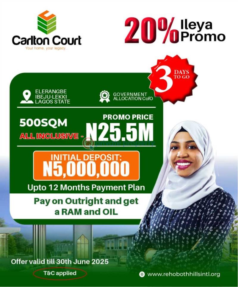 Residential Land For Sale Carlton Court Estate Eleranigbe Ibeju Lekki Eleran Igbe Ibeju-Lekki Lagos - 0