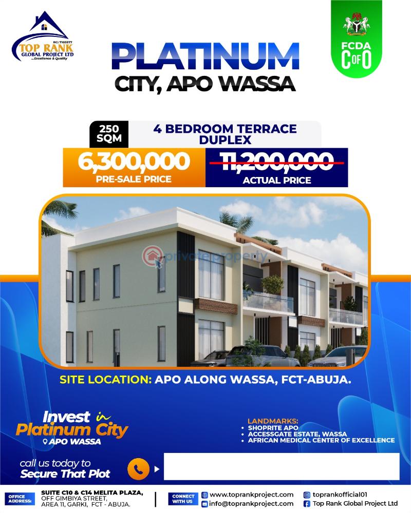 4 bedroom Residential Land For Sale Along Apo Wasa Karshi Road Apo Abuja Phase 2 