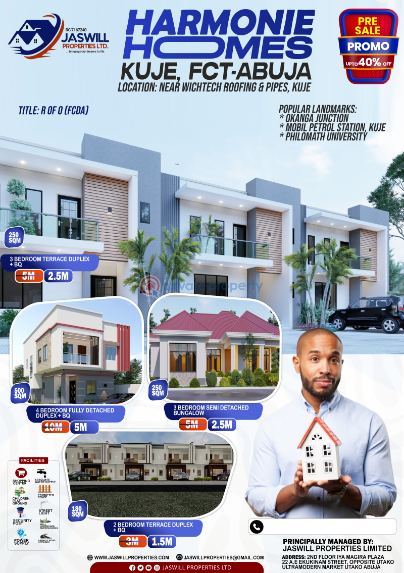 For sale 3 bedroom Residential Land Close To Philomath University Kuje