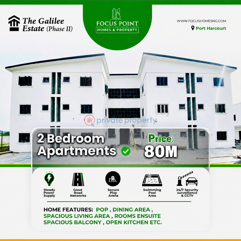 2 bedroom Shared Apartment For Sale Galilee Estate, Gitto Estate Km, Obirikwere Fly Over East West Road Port Harcourt Rivers