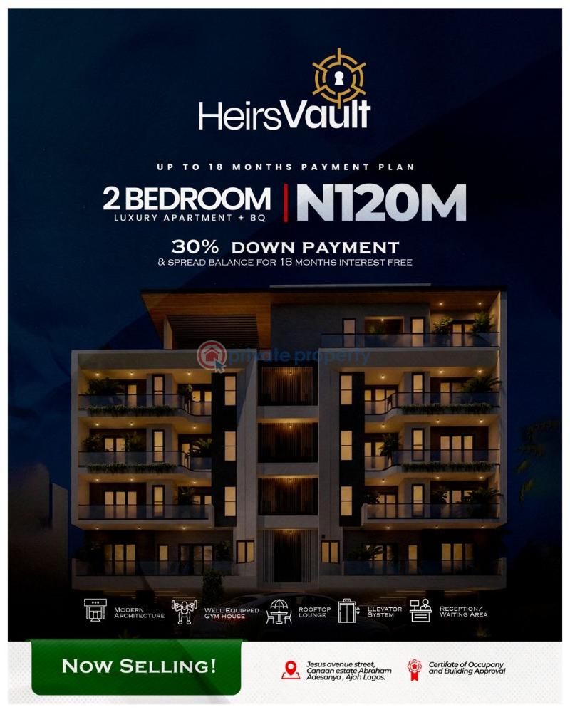 2 bedroom Flat & Apartment For Sale Heirs Vault Located At Jesus Avenue Street Canaan Estate Abraham Adesanya Ajah Lagos