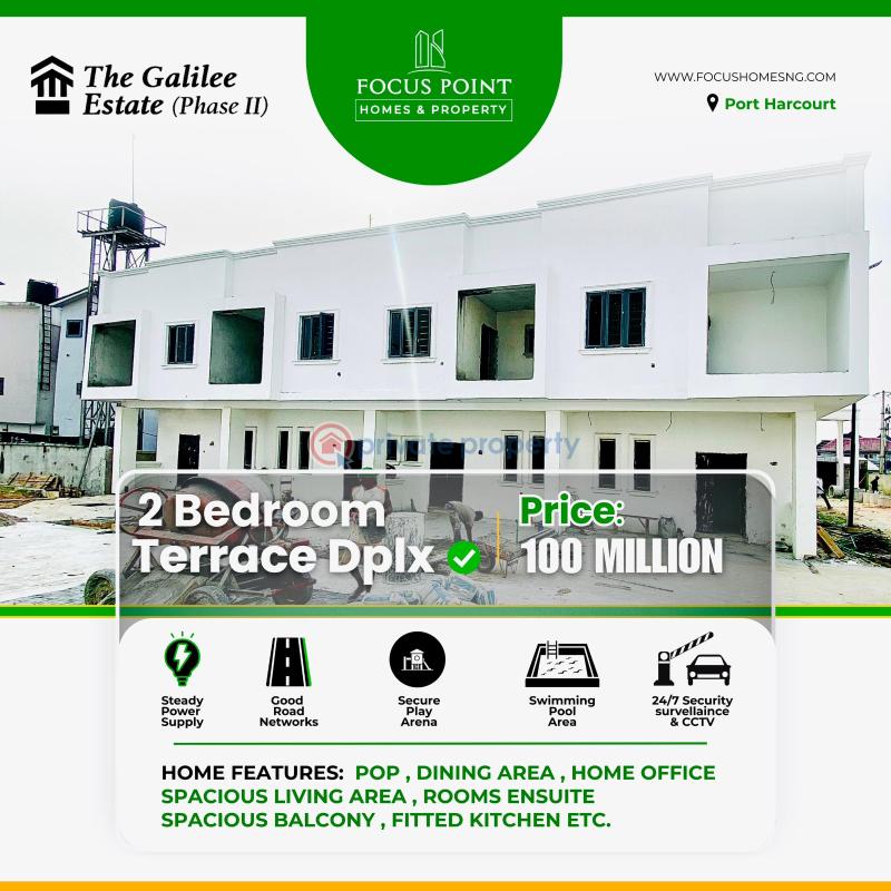 2 bedroom Terraced Duplex For Sale Galilee Estate, Gitto Estate, Km 4, Obirikwere Fly Over East West Road Port Harcourt Rivers