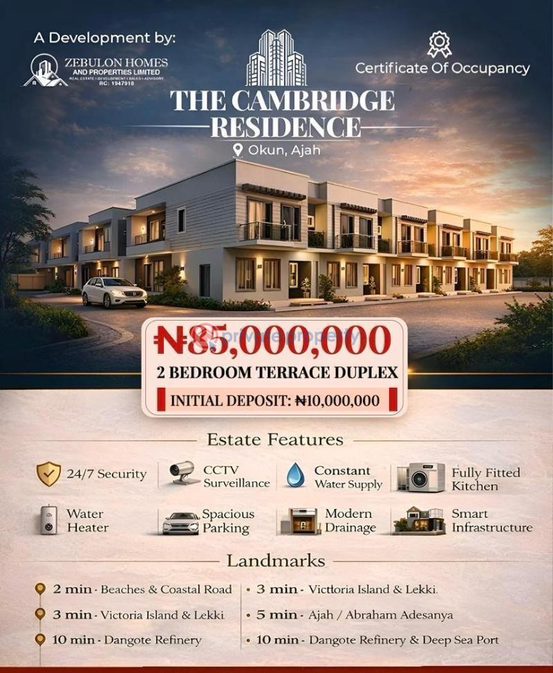 2 bedroom Terraced Duplex For Sale The Cambridge Residence Located In A Secured Environment Okun Ajah Lagos