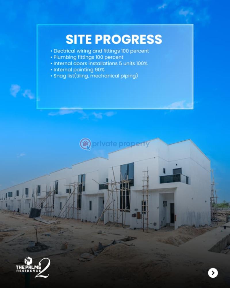 3 bedroom Terraced Duplex For Sale The Palms Residence Phase 2 In Ogombo Very Close To Abraham Adesanya Estate, Lekki Scheme 2, Vgc (victoria Garden City), Lagos Business School (lbs), Reddington School Ogombo Ajah Lagos - 2