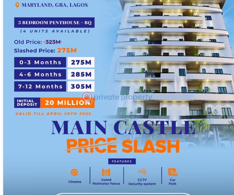 3 bedroom Block Of Flats For Sale Main Castle Apartment Maryland Ikeja Lagos