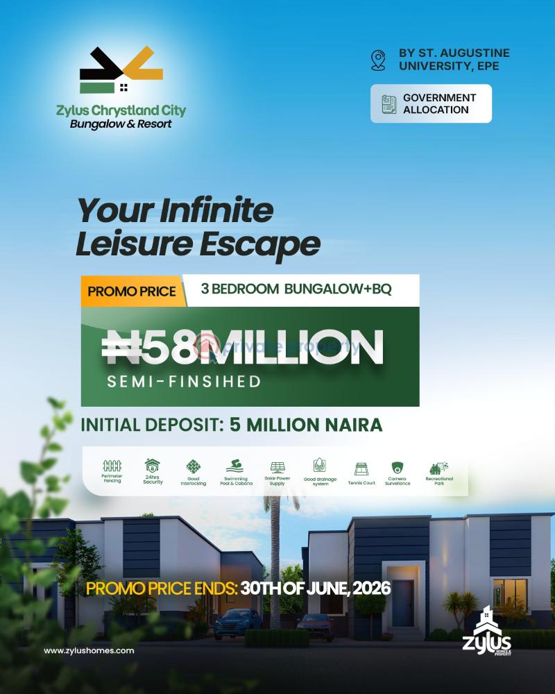 3 bedroom Bungalow For Sale Zylus Chrystland City Bungalow And Resort By St Augustine University Epe Epe Lagos - 0