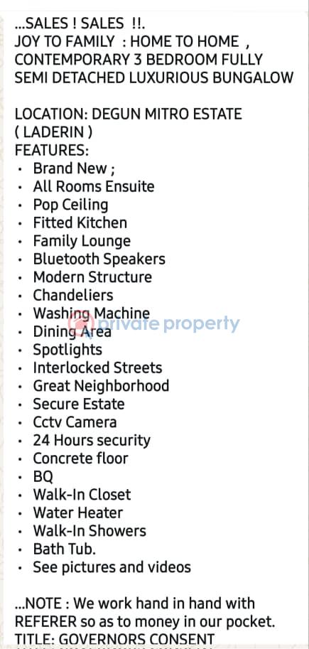 3 bedroom Bungalow For Sale Degun Estate Laderin. Oke Mosan Abeokuta Ogun - 4