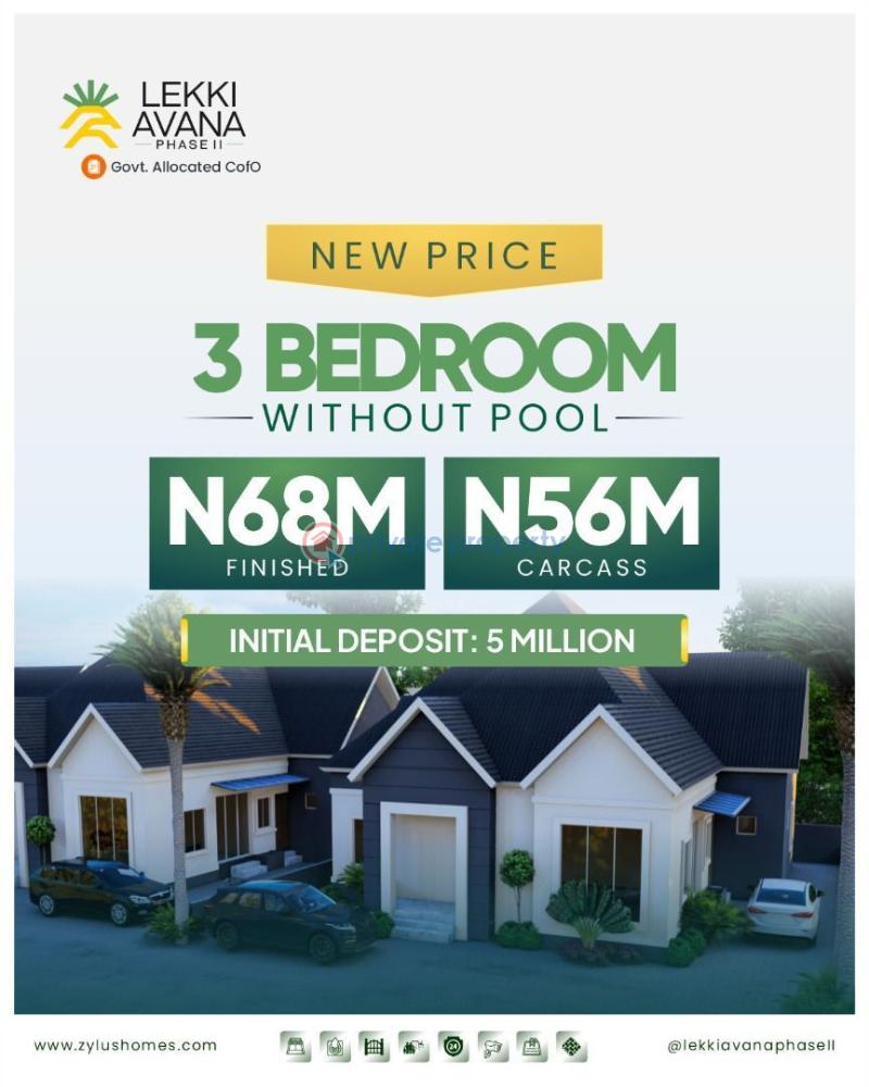 3 bedroom Bungalow For Sale Eleranigbe Lekki Expressway Lagos