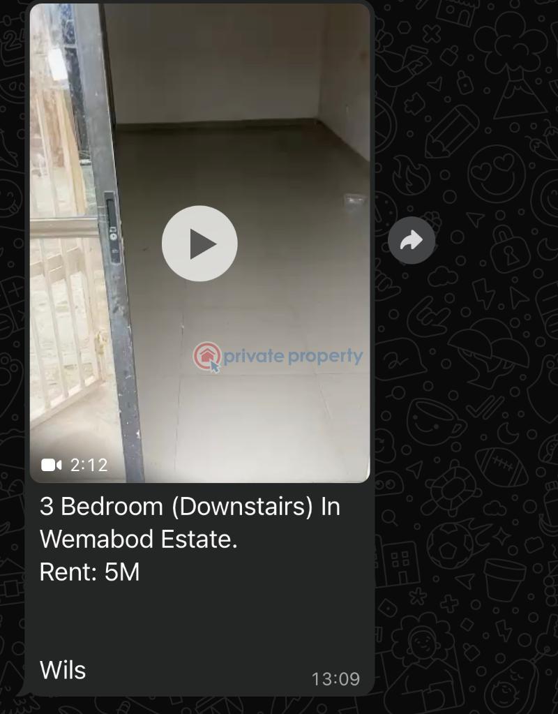 3 bedroom Flat & Apartment For Rent Ogudu Lagos