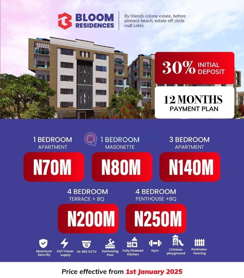 3 bedroom Maisonette For Sale By Chisco Off Lekki Express Way Ikate Bloom Haven Ikate Elegushi Lekki Lagos - 1