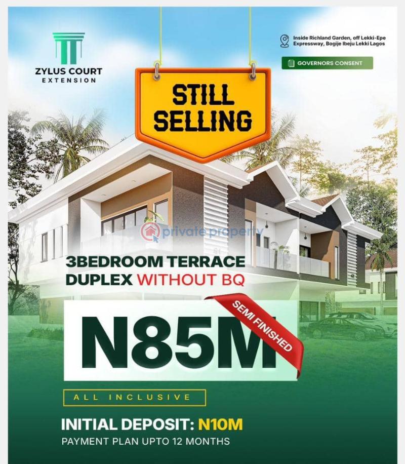 3 bedroom Semi detached Duplex For Sale 3 Bedroom Terrace Duplex (without Bq) For Sale In A Prime Location Ibeju-Lekki Lagos - 1