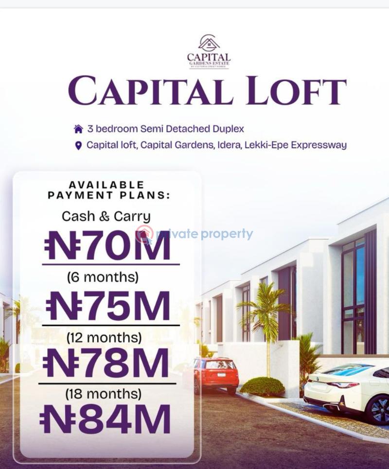 3 bedroom Duplex For Sale Idera Scheme Capital Loft Eleko Eleko Ibeju-Lekki Lagos