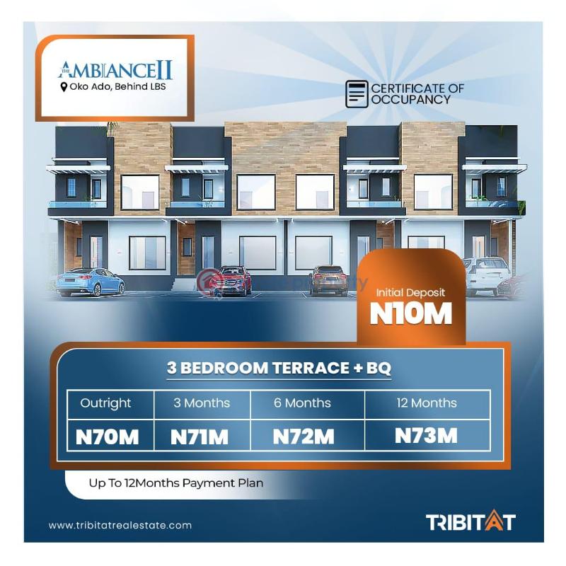 3 bedroom Terrace For Sale Neighbourhood* Lagos Business School (lbs) Blenco Supermarket Skymall Cinema Citadel View Estate 1 The Ambiance 1 Dkk Supermarket Tollywood School Redington School Ado Ajah Lagos - 0