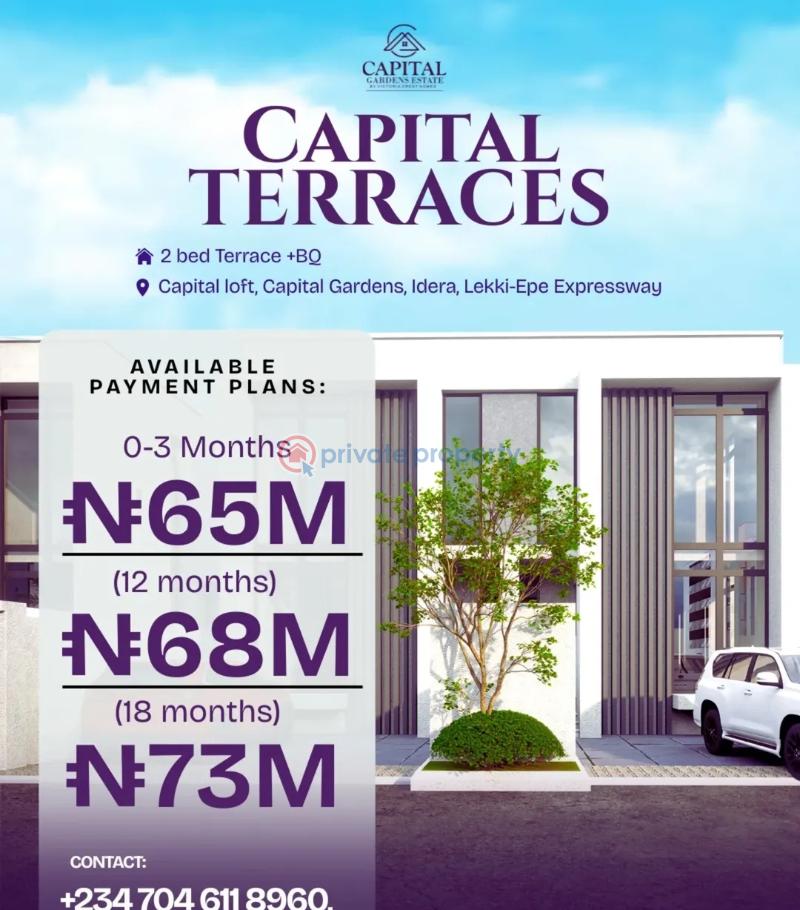 3 bedroom Terrace For Sale Off Lekki Express Way Capital Gardens Eleko Ibeju-Lekki Lagos