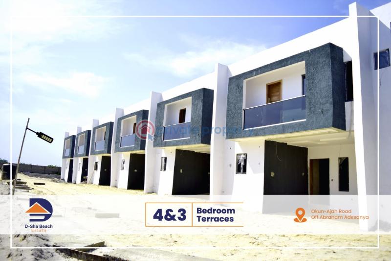 3 bedroom Terrace For Sale Dsha Apartment Okun Ajah, Road Ogombo, Off Abraham Adesanya, Ajah Lagos - 0