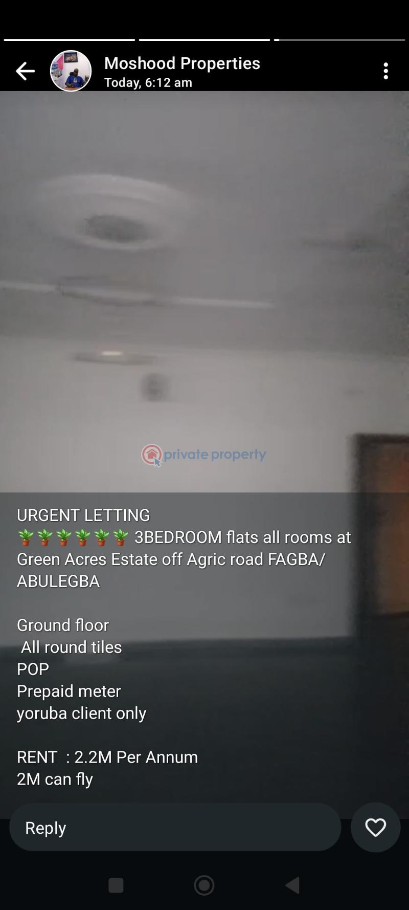 3 bedroom Block Of Flats For Rent Green Acres Estate Of Agric Road Abule Egba Lagos - 0