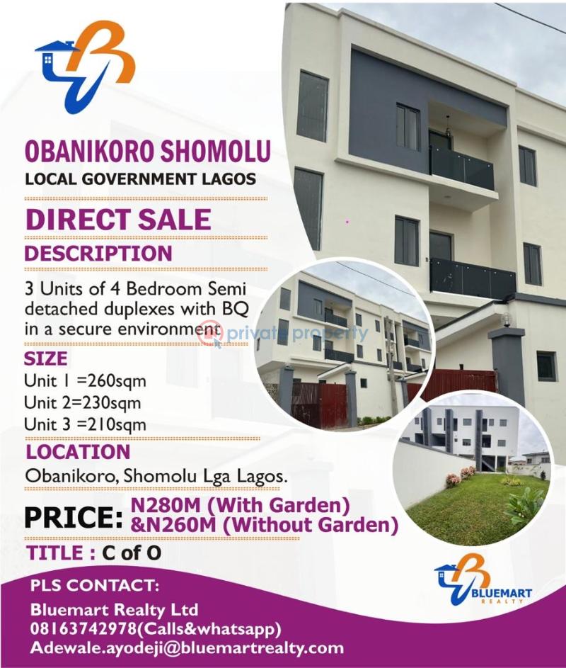 4 bedroom Semi detached Duplex For Sale Obanikoro Shomolu Lagos - 0
