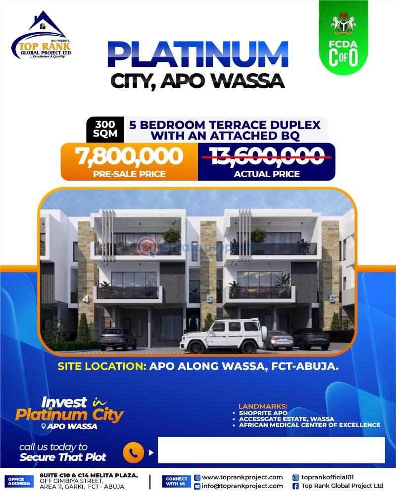 5 bedroom Residential Land For Sale Along Apo Wasa Karshi Road Apo Abuja Phase 2 
