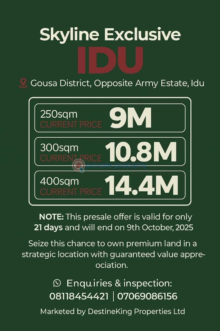 Residential Land For Sale Idu Abuja Phase 4 