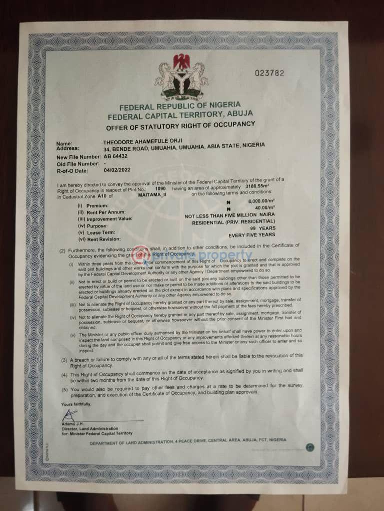 Land For Sale Maitama 2 Maitama2 Maitama Abuja Phase 1 