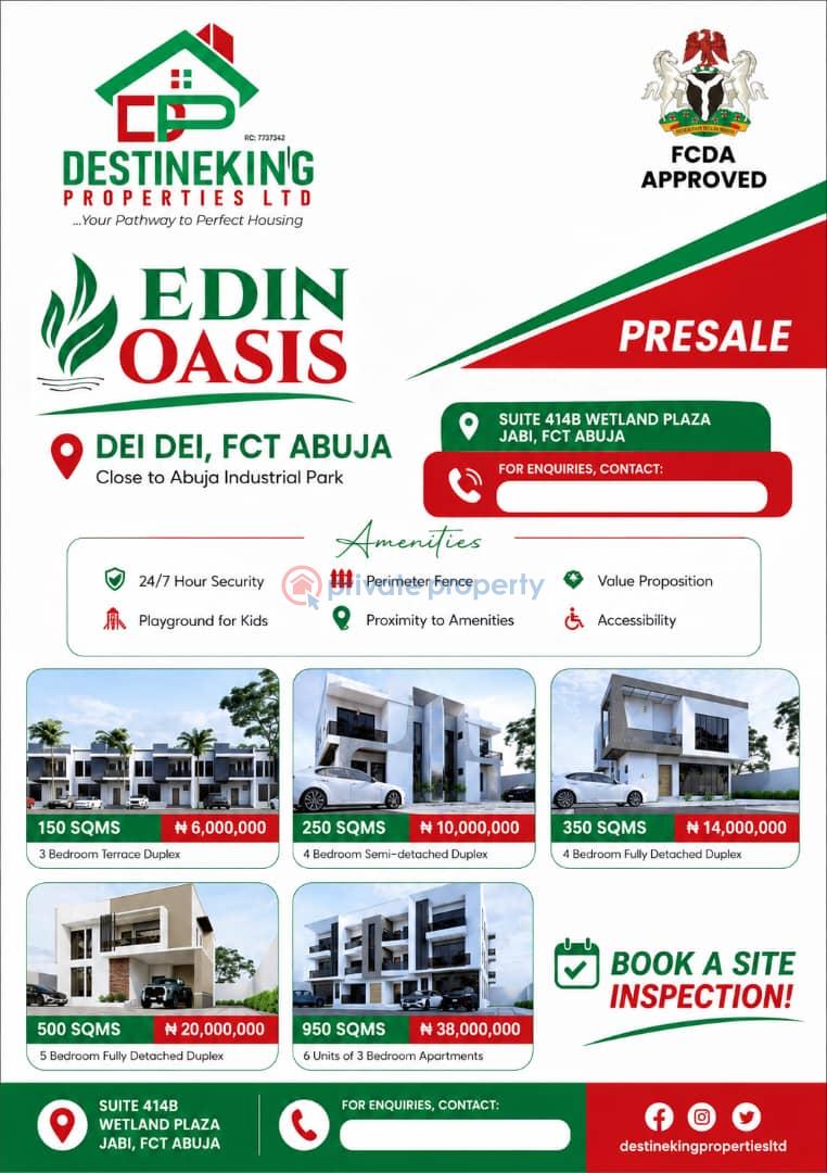 4 bedroom Residential Land For Sale Edin Oasis Dei-Dei  Abuja Phase 4 