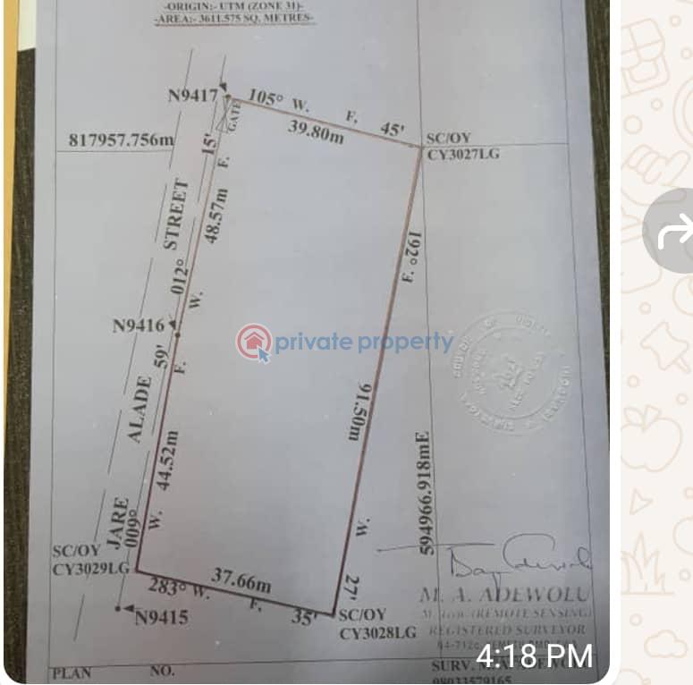 Residential Land For Sale Jare Alade Idishin Ibadan Oyo