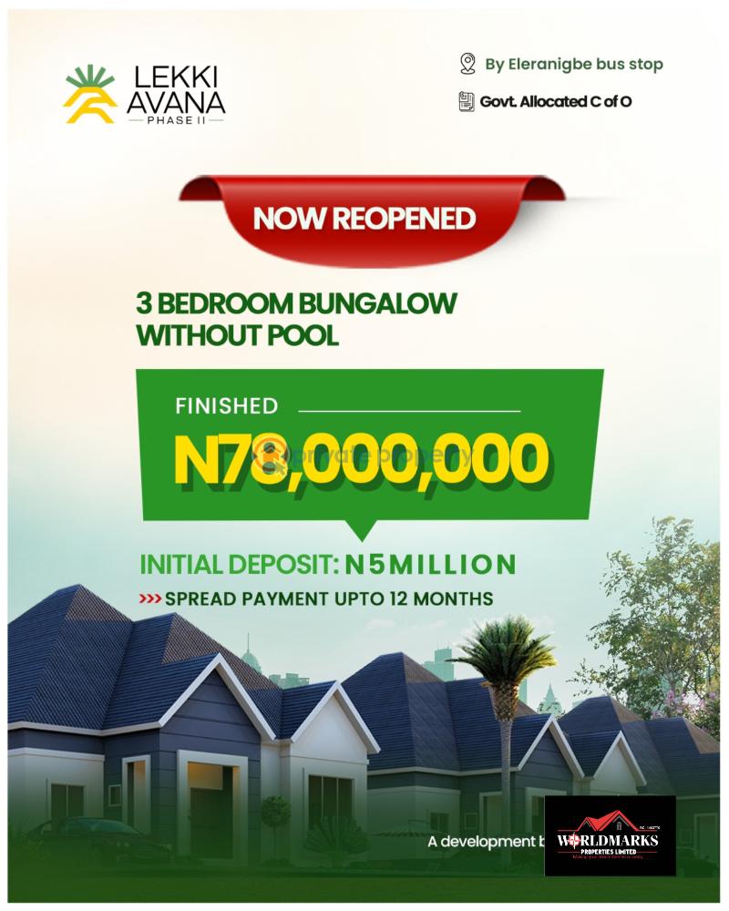 4 bedroom Detached Bungalow For Sale Lekki Avana Bungalows And Resorts Estate Phase 2 Eleranigbe Road Eleran Igbe Ibeju-Lekki Lagos - 1