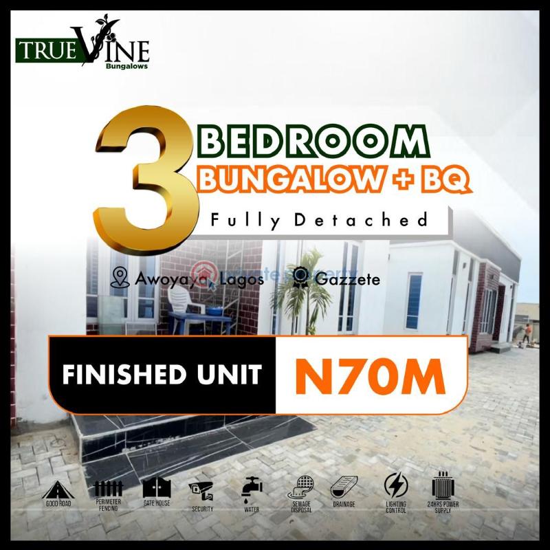 3 bedroom Detached Bungalow For Sale Truevine Bungalows, Oribanwa, Awoyaya Awoyaya Ajah Lagos - 0